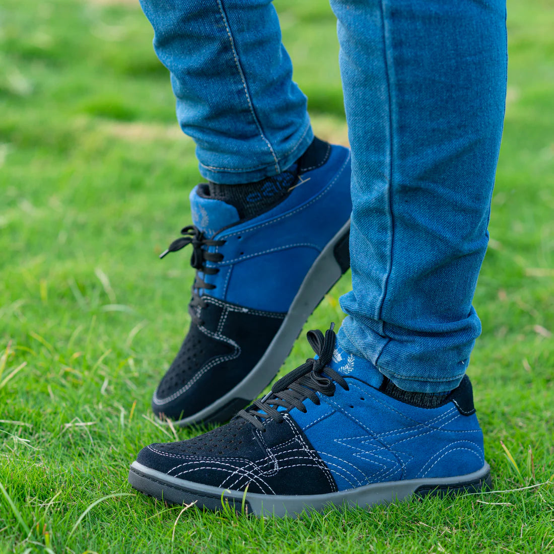 SNA 2.0 Conquest Premium Suede Leather Blue Laceup Sneakers | TPR Rubber Sole | 6 Month Warranty