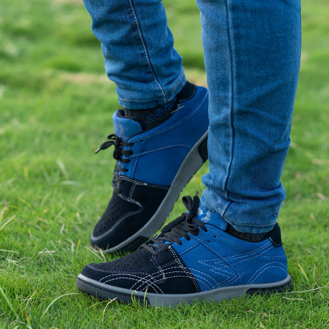 SNA 2.0 Conquest Premium Suede Leather Blue Laceup Sneakers | TPR Rubber Sole | 6 Month Warranty