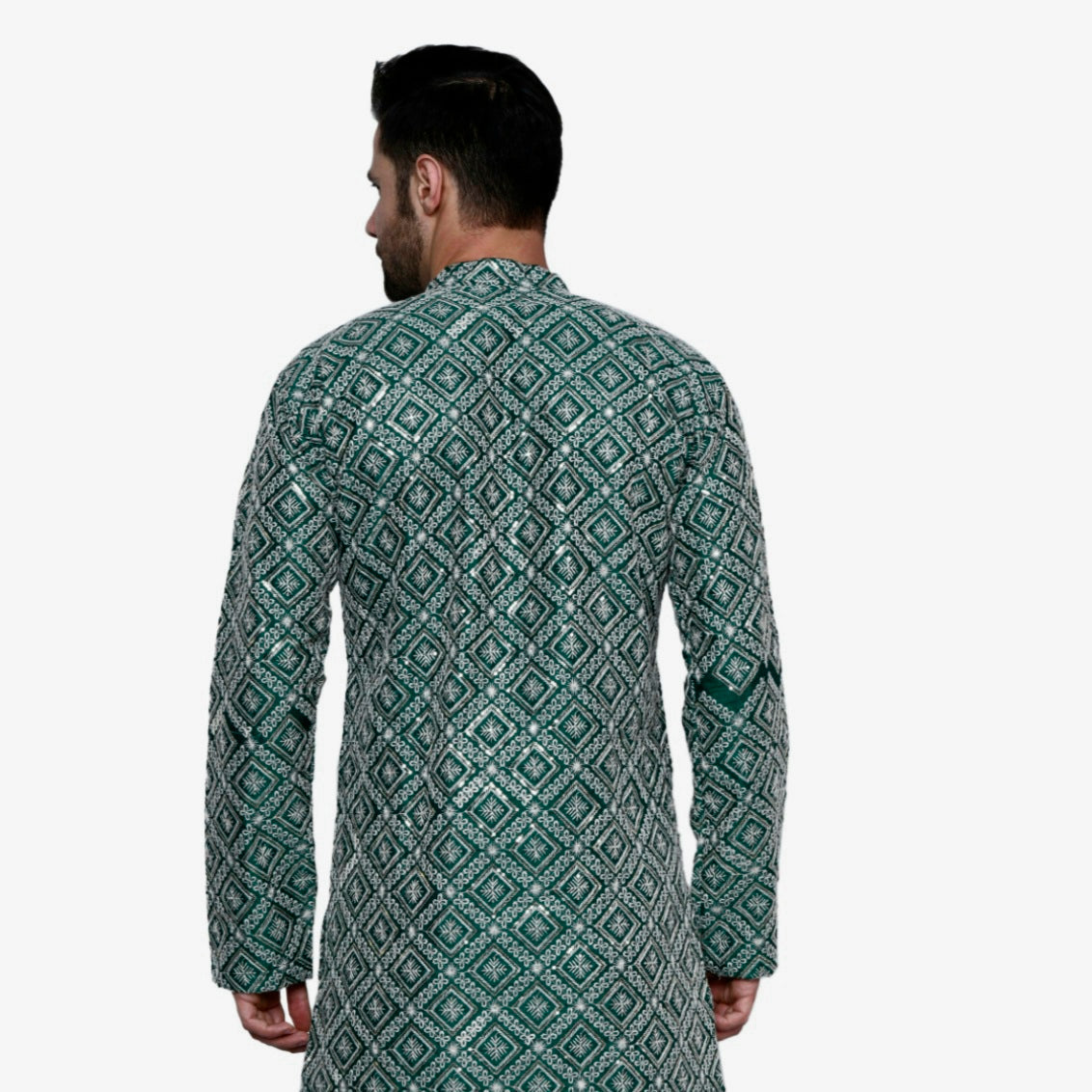 Designer Green Chikankari Kurta for Men