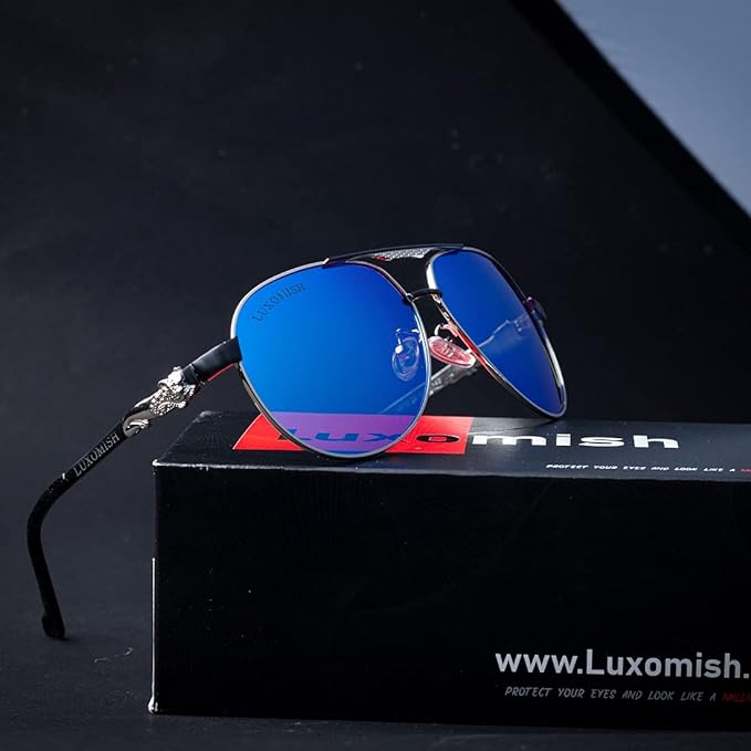 Luxomish Lion Polarized Aviator Sunglasses