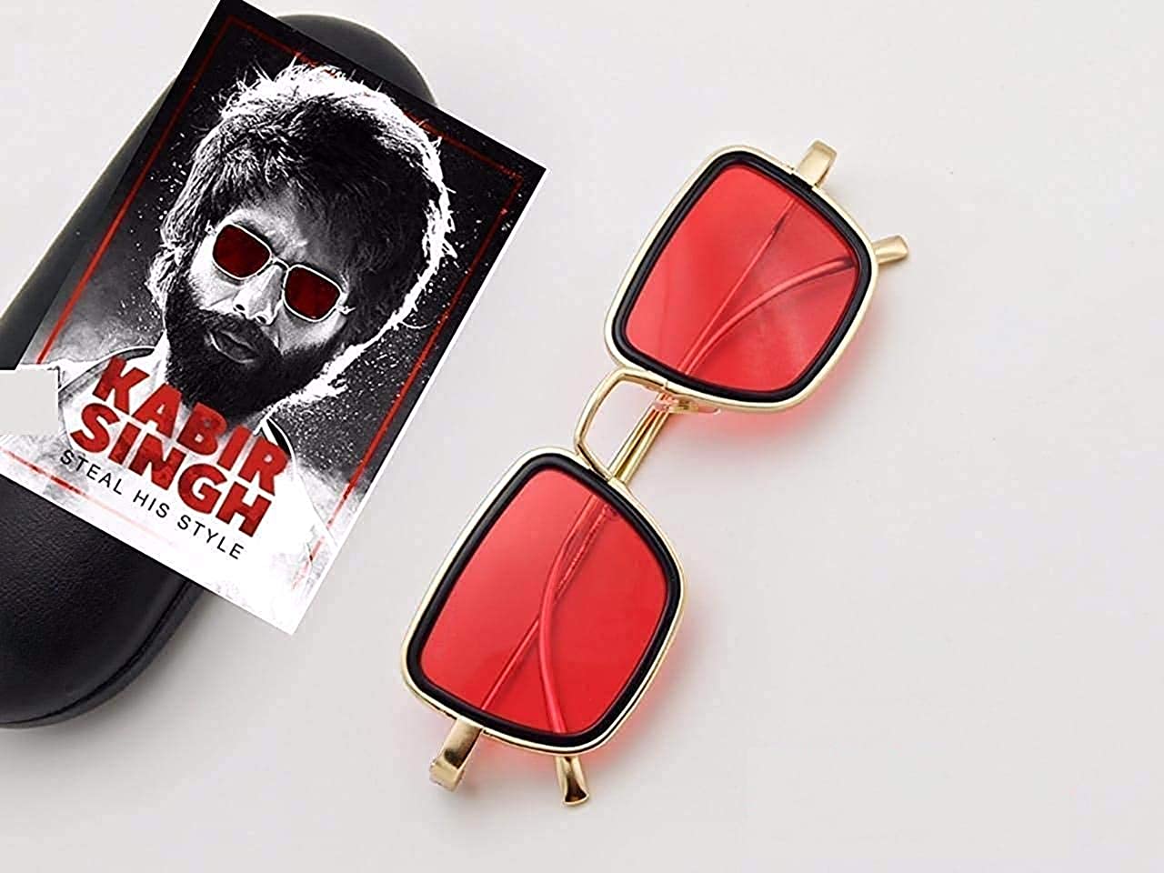 Kabir Singh Black Frame Black Lens Metal Sunglasses