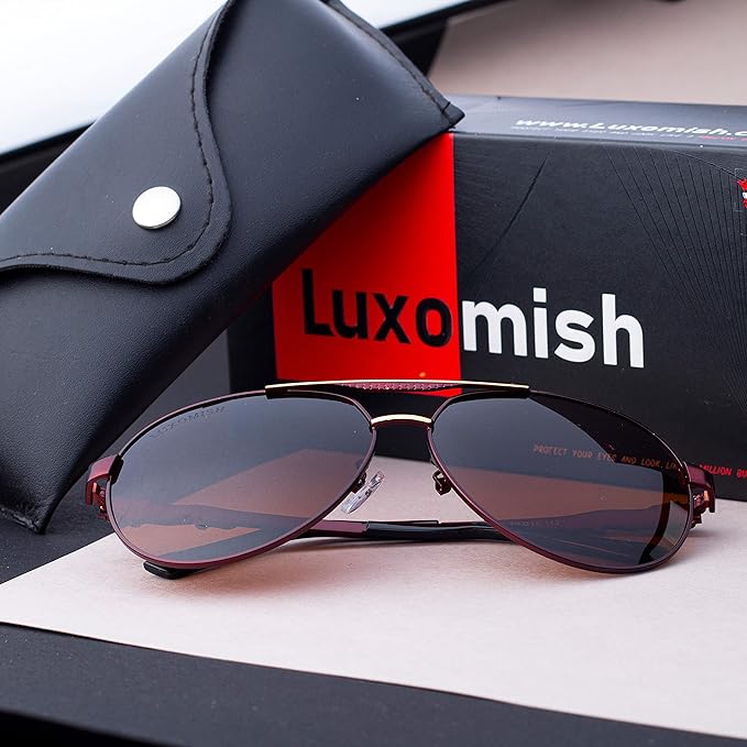 Luxomish Lion Polarized Aviator Sunglasses