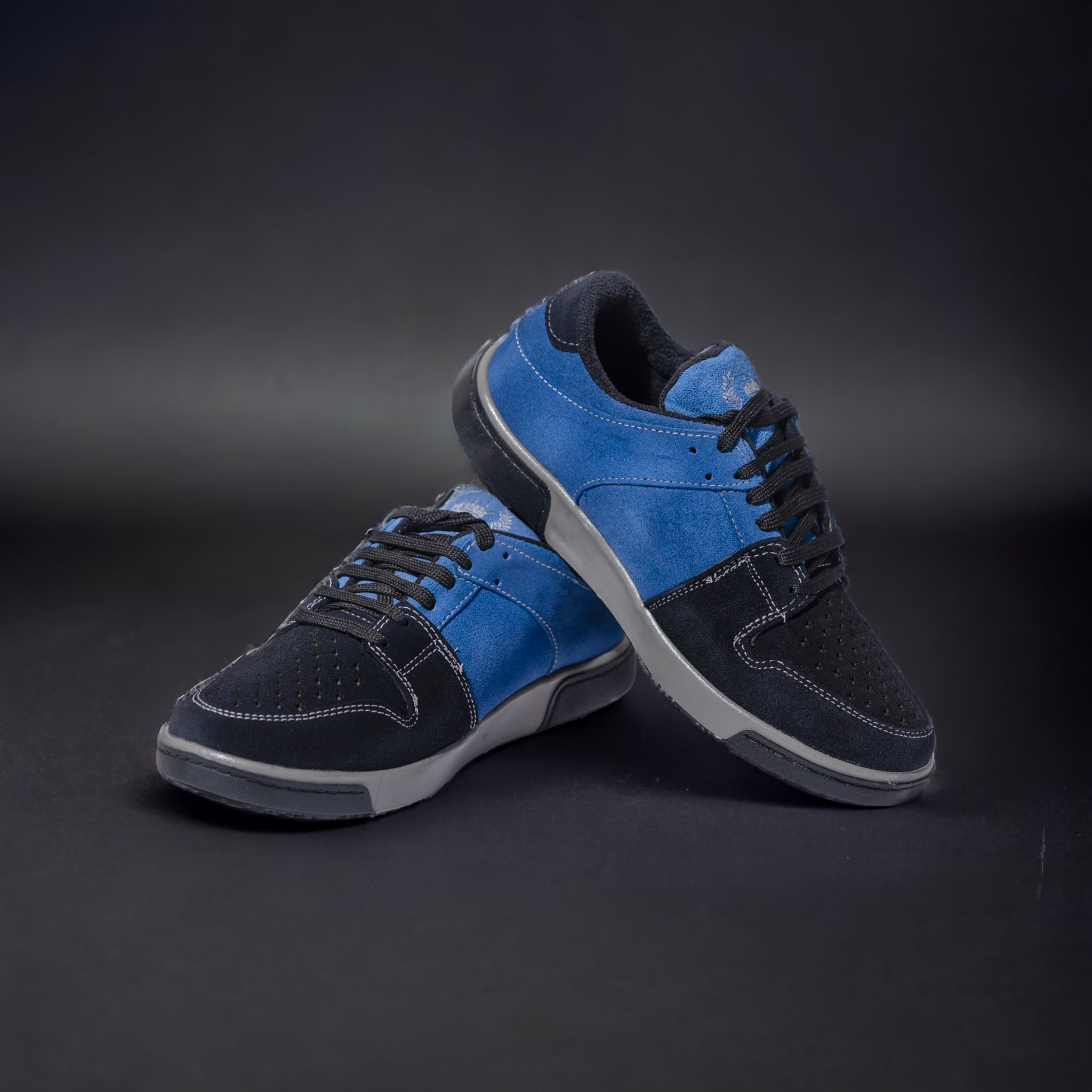 Conquest Premium Suede Leather Blue Laceup Sneakers | TPR Rubber Sole | 6 Month Warranty