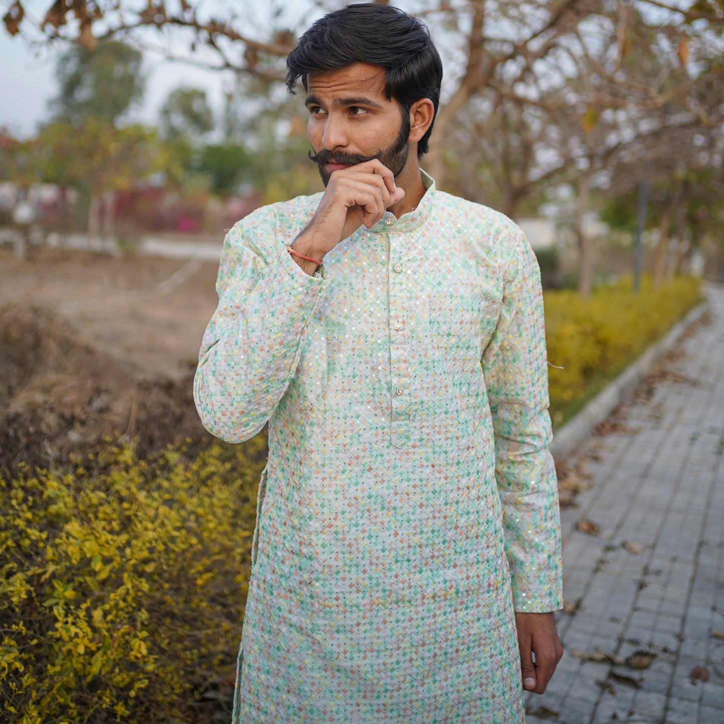 Designer Multi Color Kurta for Men