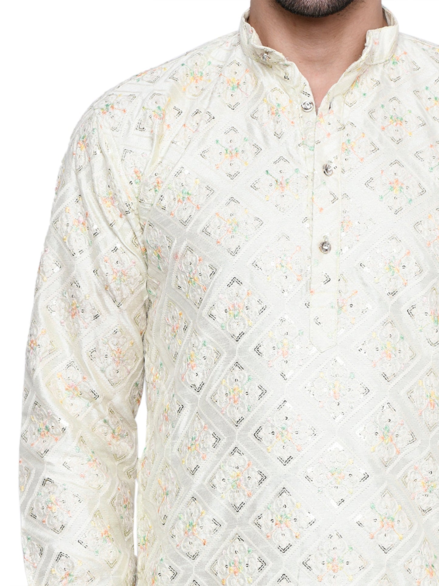 Designer Pastel yellow Kurta for Men