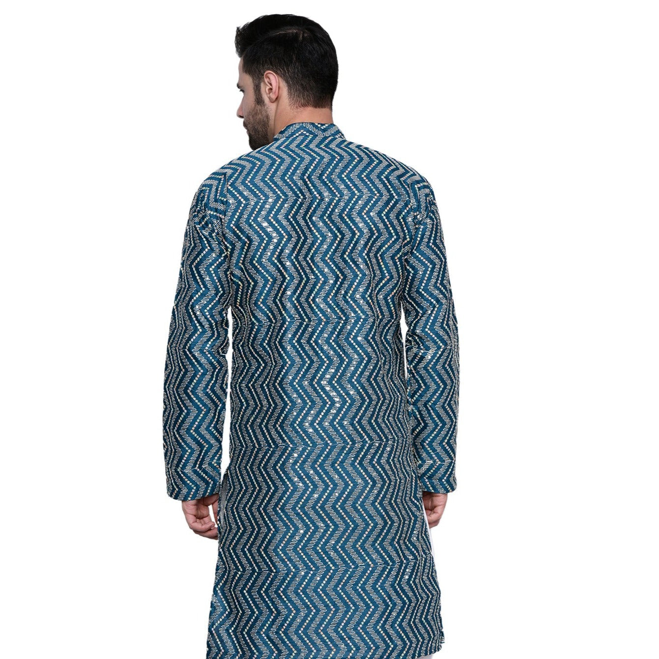 Designer Chikankari Blue Kurta for Men