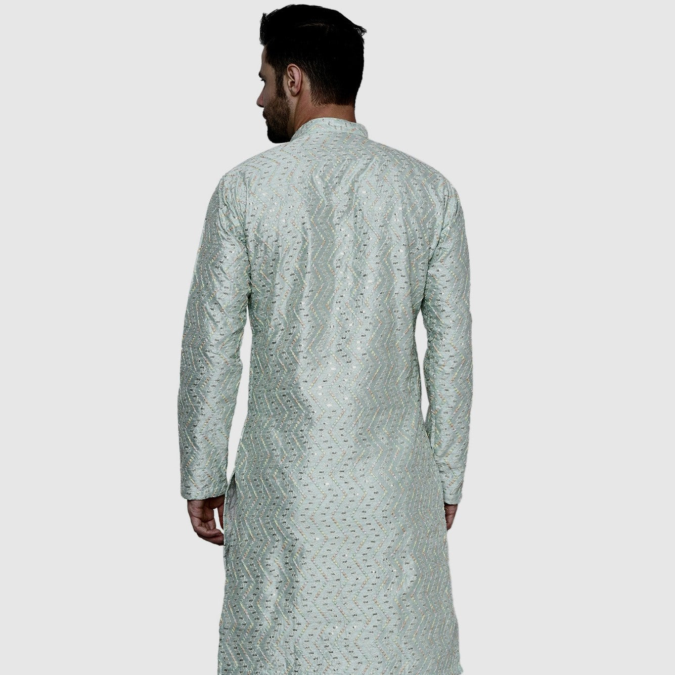 Designer Pistachio Green Kurta for Men