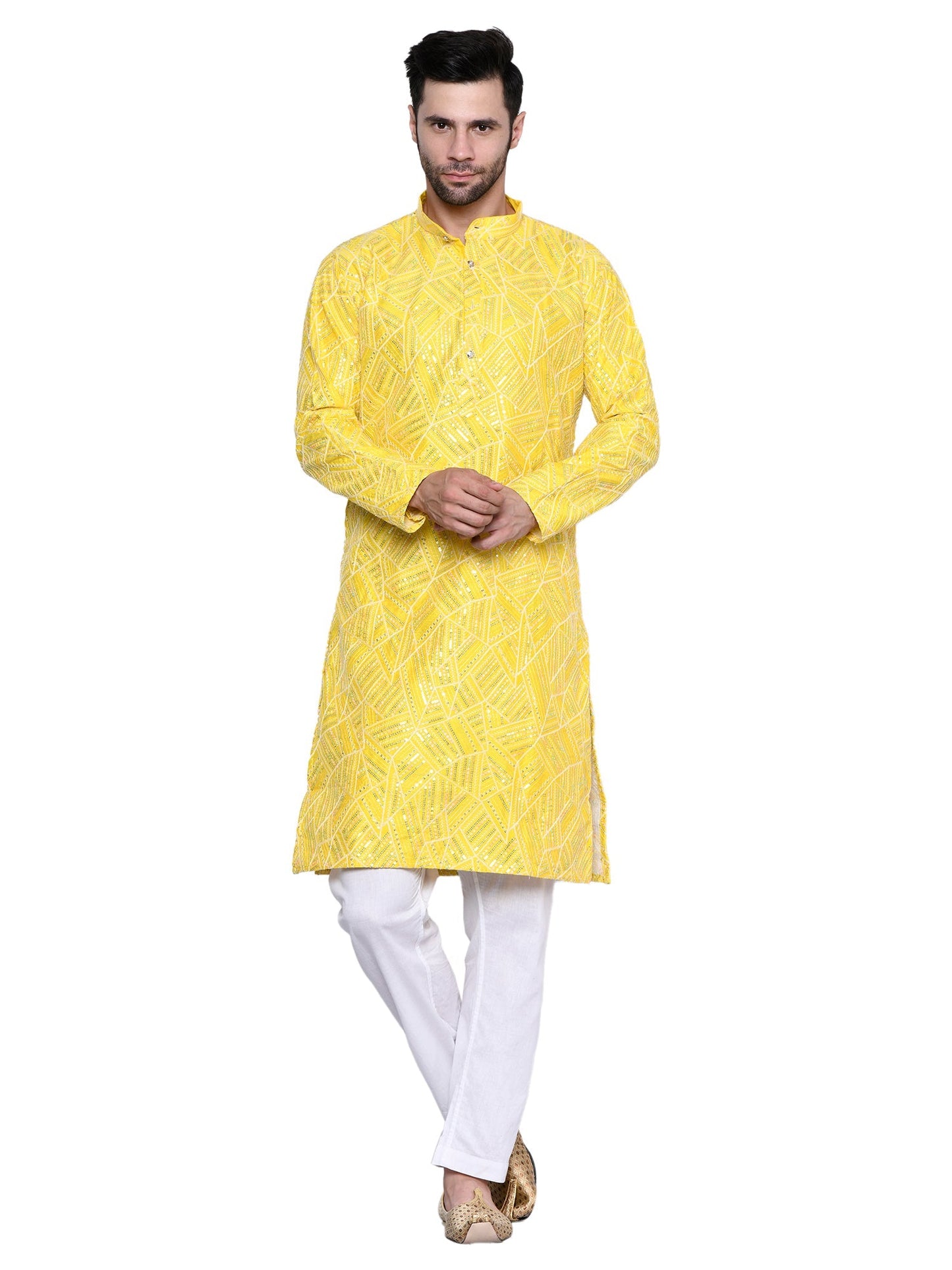 Designer Yellow Kurta for Men