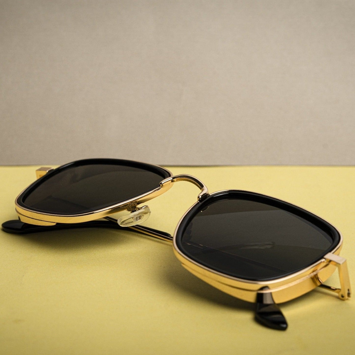 Kabir Singh Golden Frame Black Lens Metal Sunglasses