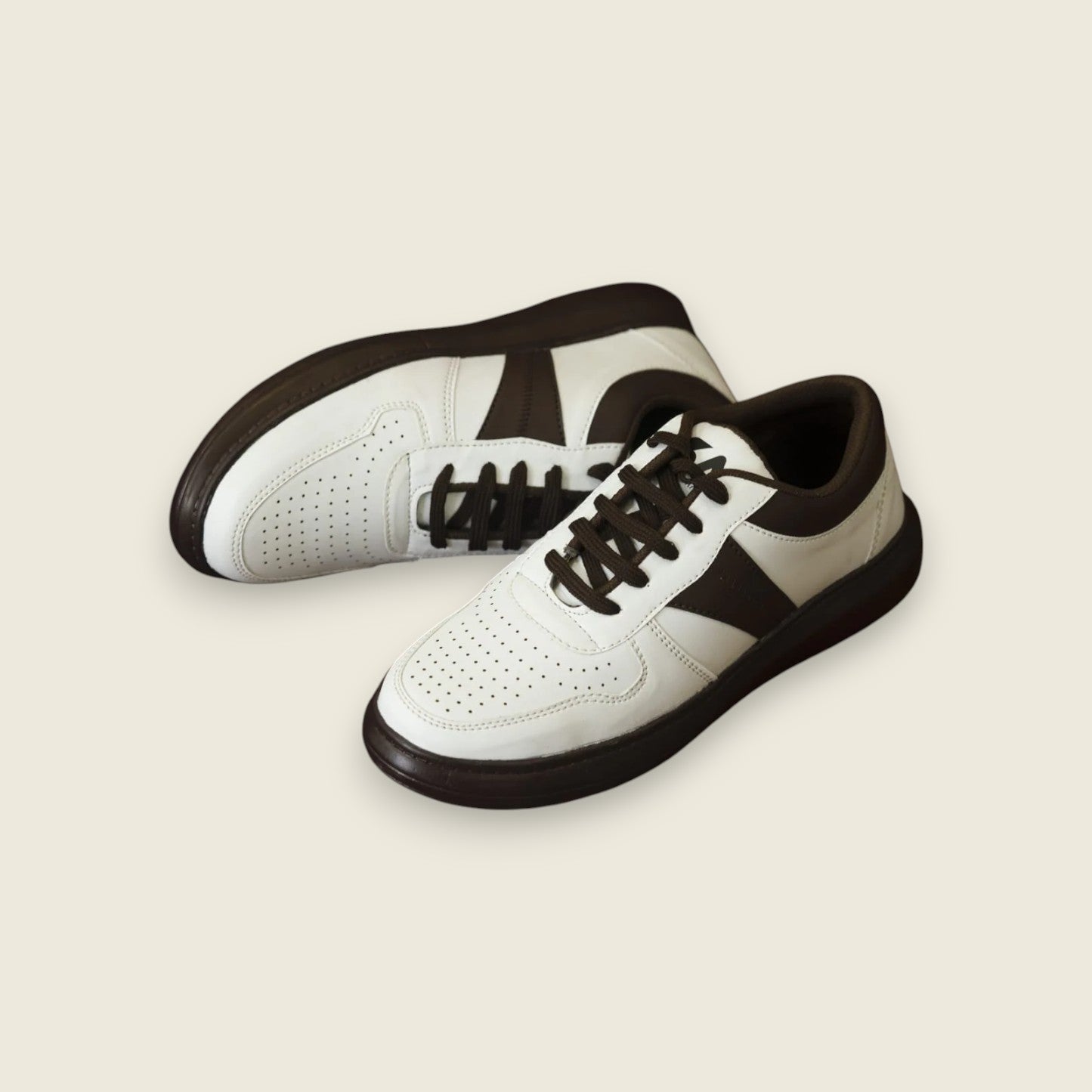 Mono Brown Laceup Sneakers