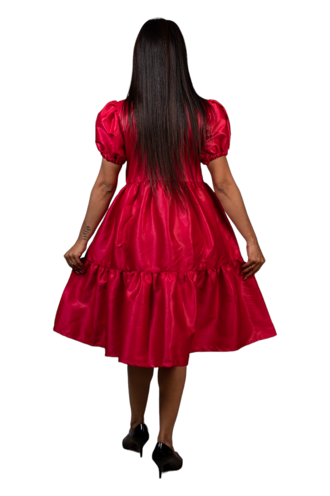 Red Frilly Affair One Piece Dress