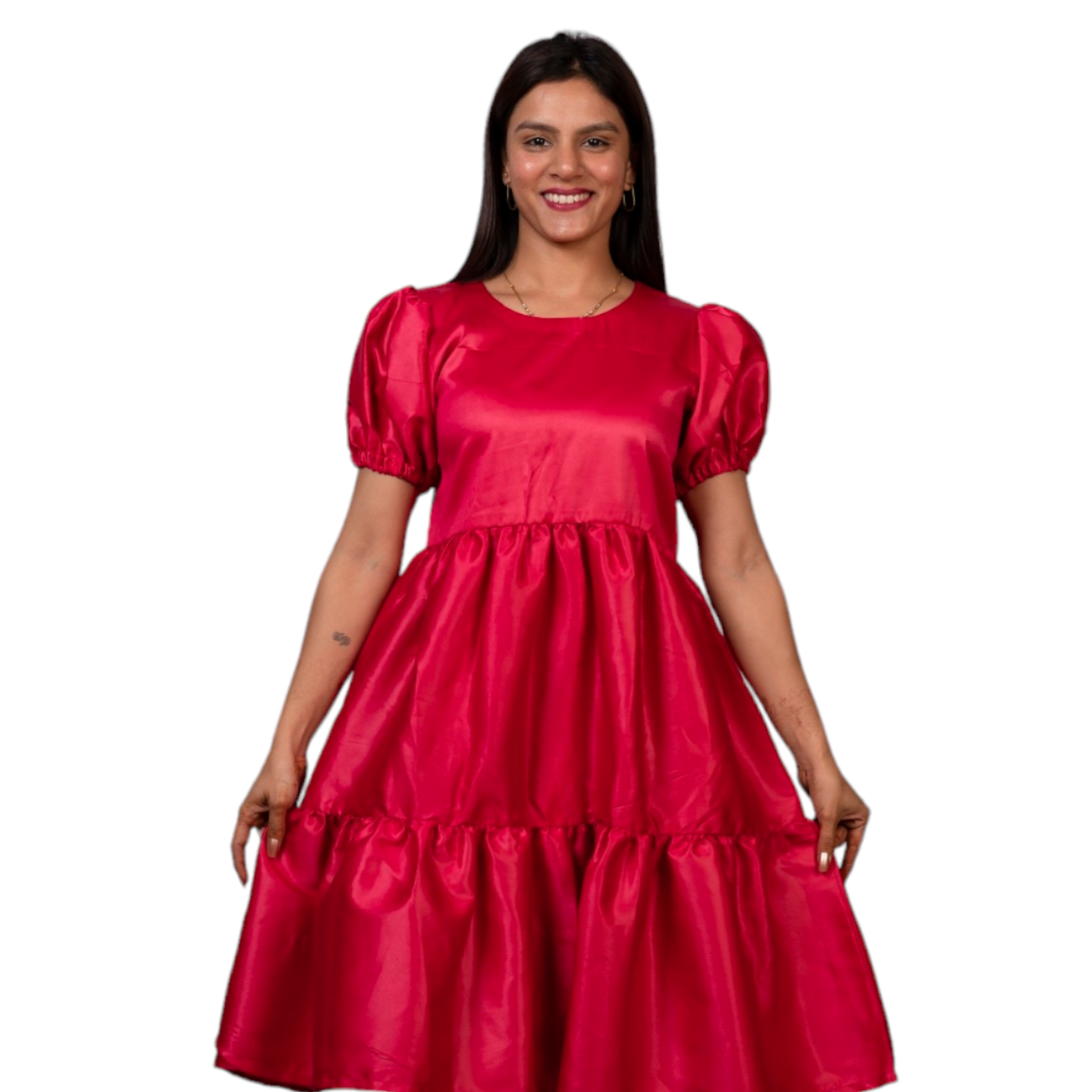 Red Frilly Affair One Piece Dress