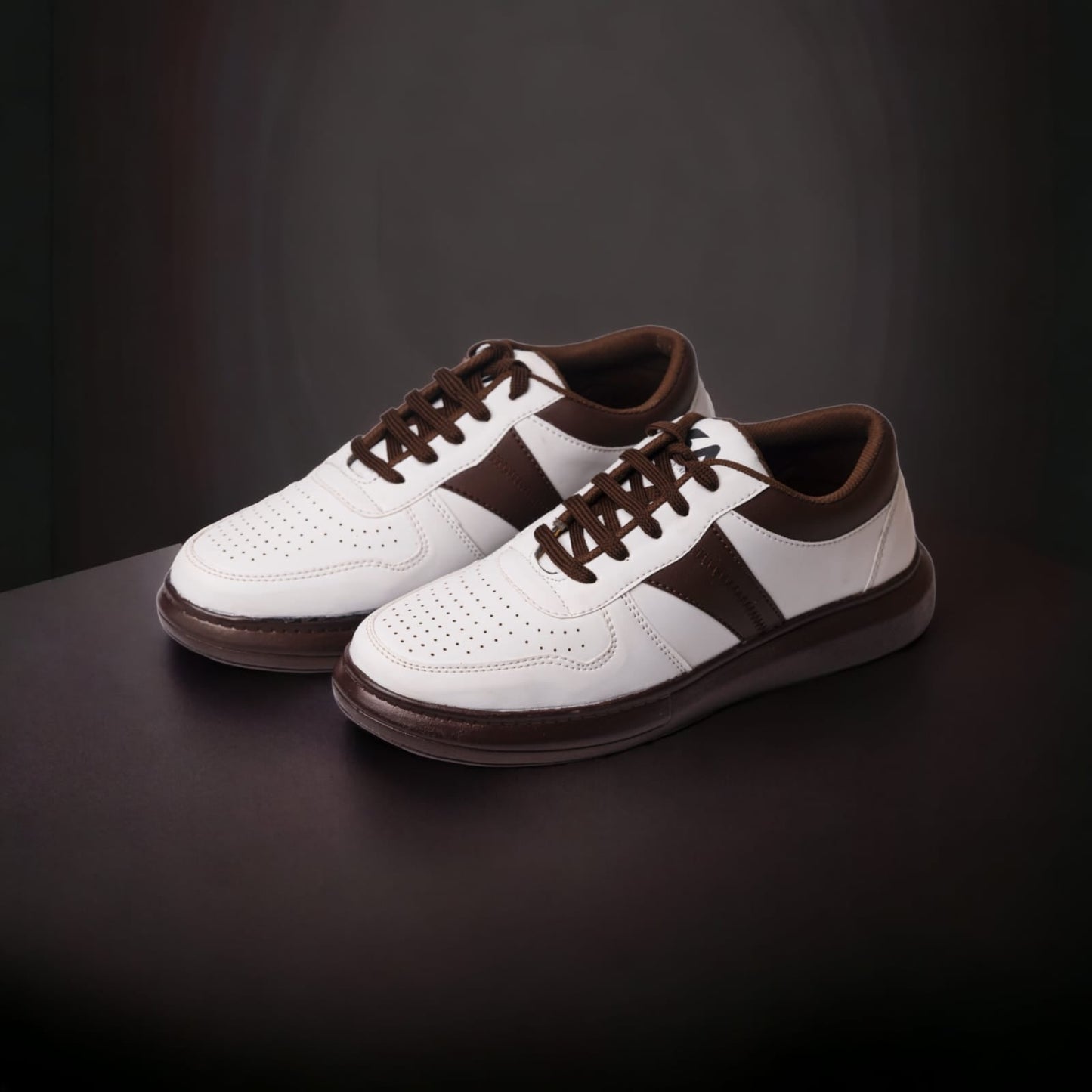 Mono Brown Laceup Sneakers