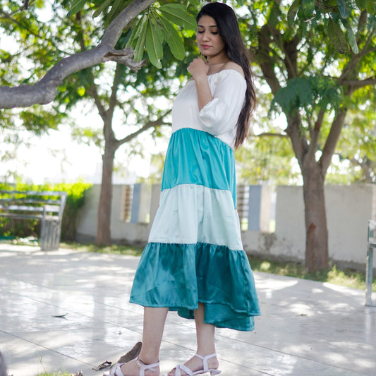 Tiered One Peice Dress - Green Edition