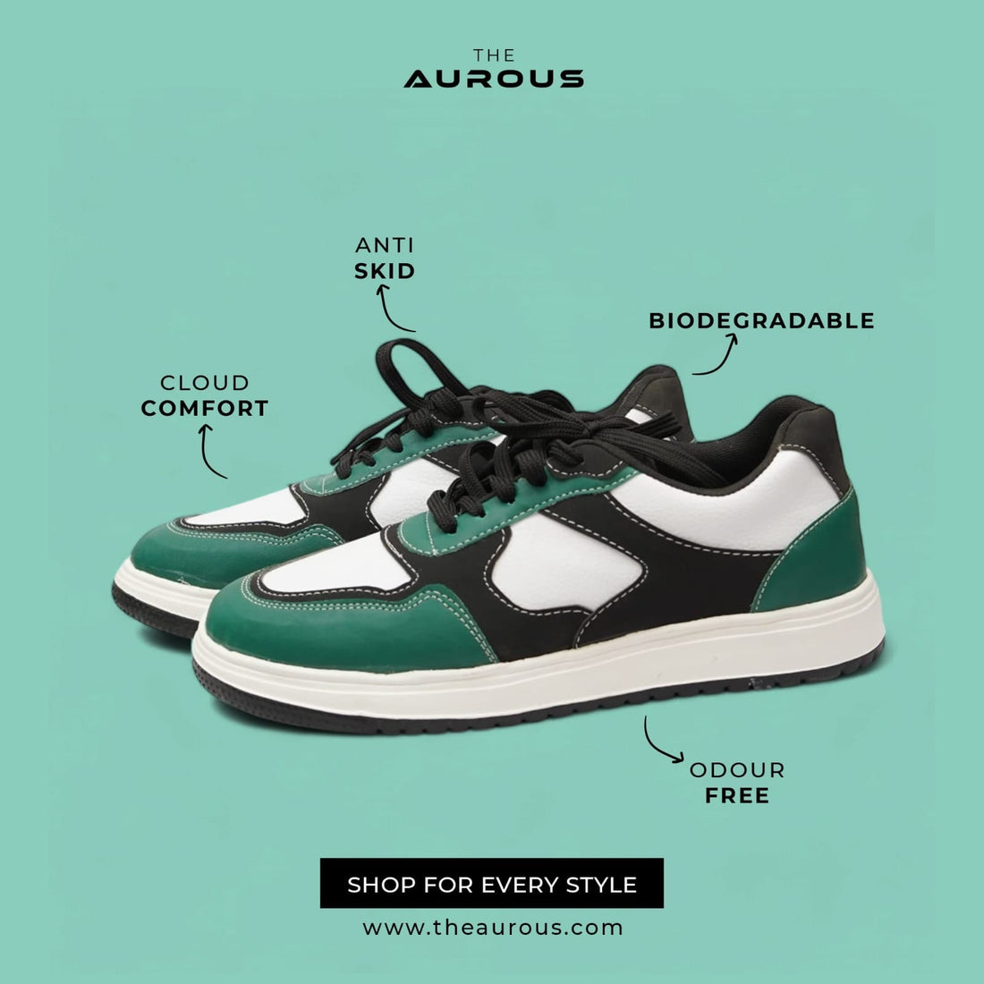 Blaze Forest Black Laceup Sneakers