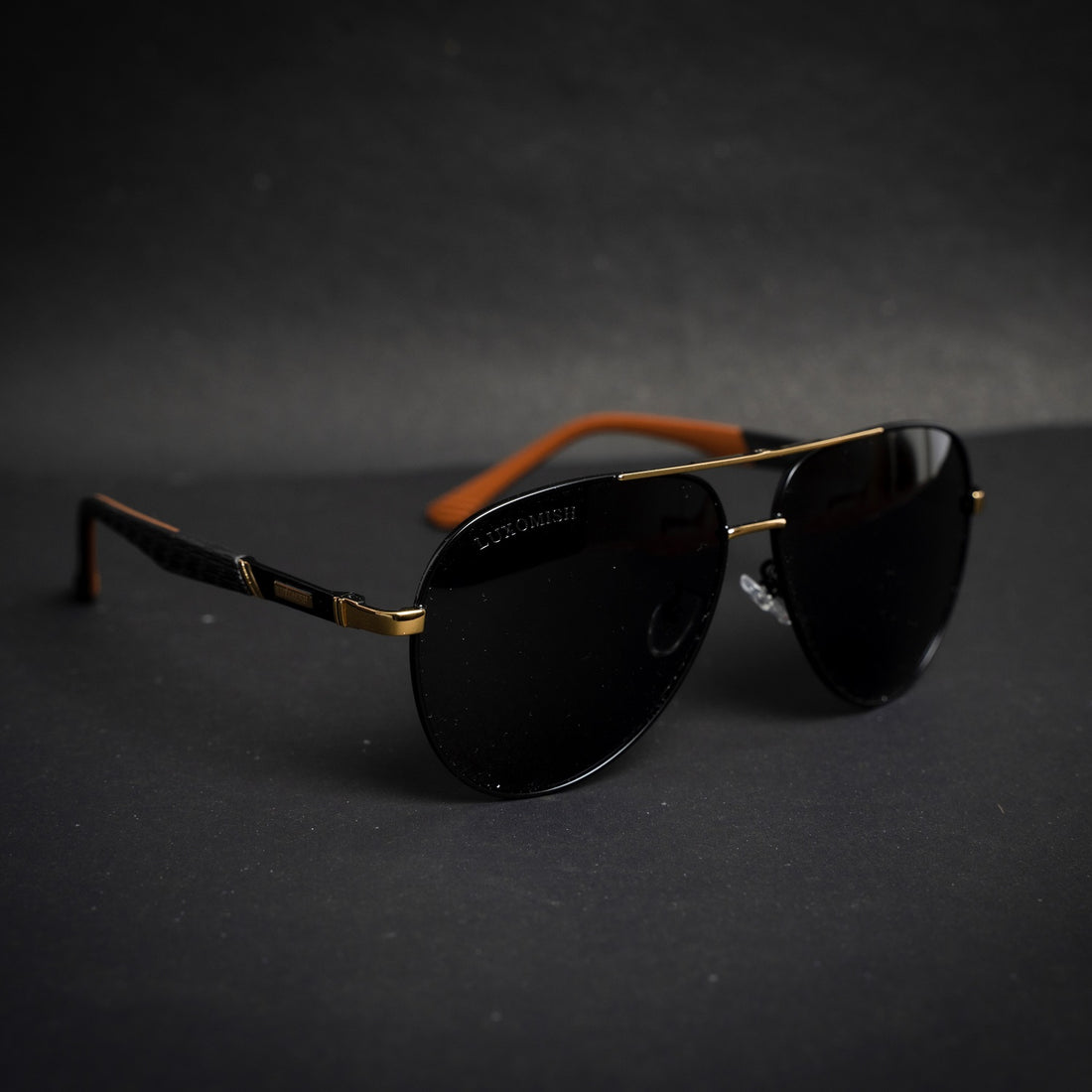 Maverick Aviator Champagne Brown Lens Polarized Sunglasses