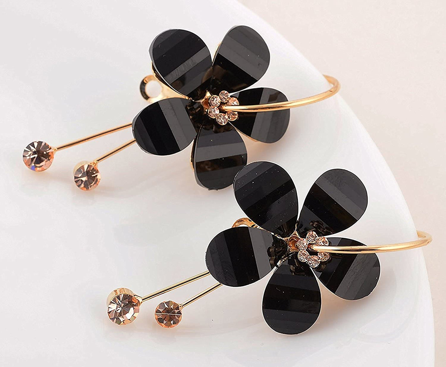 Cubic Zirconia Floral Earrings