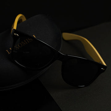 Classic Wooden Sunglasses with UV 400 Protection - Black Lens