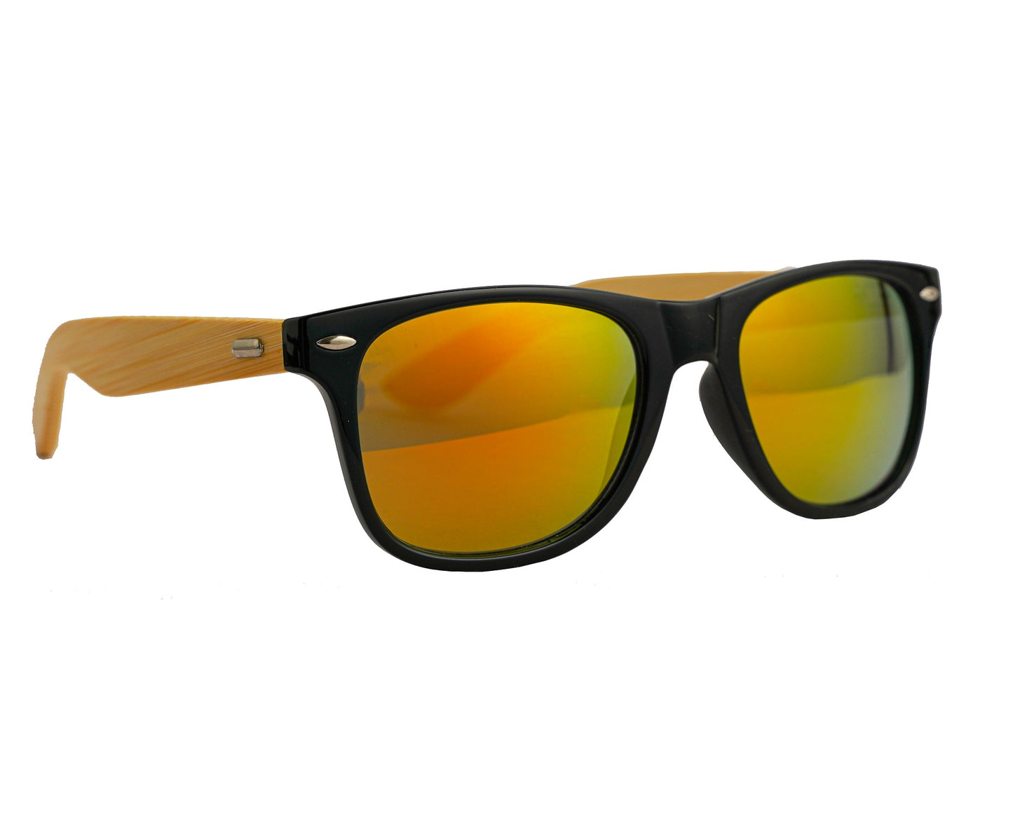 Classic Wooden Sunglasses with UV 400 Protection - Golden Lens