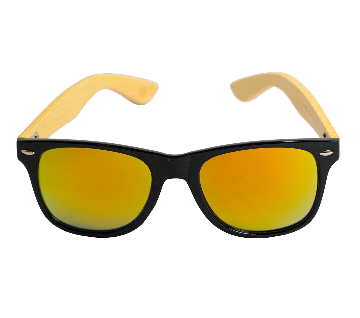 Classic Wooden Sunglasses with UV 400 Protection - Golden Lens