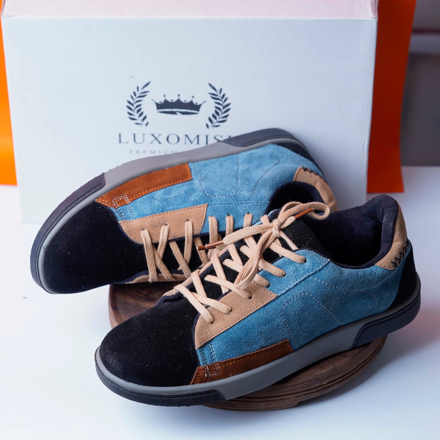 Xenon Premium Suede Leather Laceup Sneakers