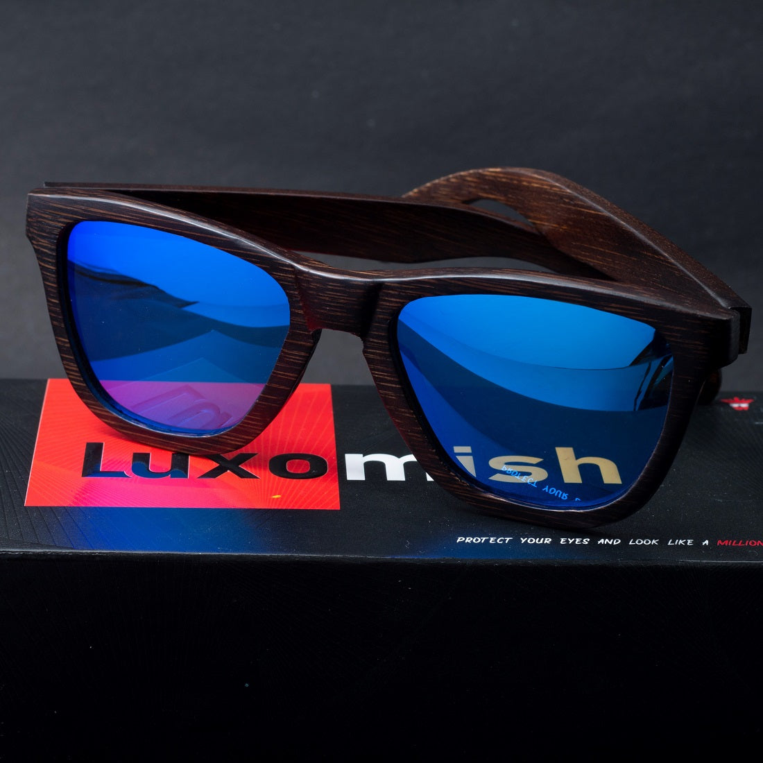 Luxomish Full Wooden Premium Polarized Sunglasses