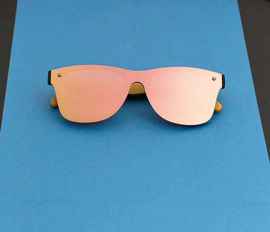 Handmade Frameless Wooden Sunglasses - Coral