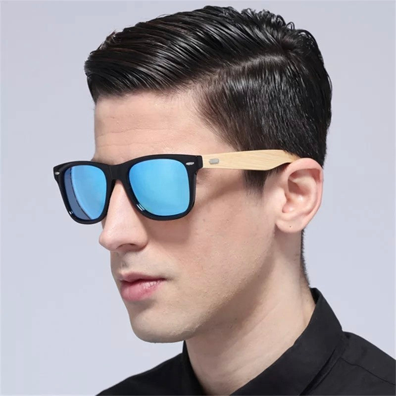 Classic Wooden Sunglasses for Men and Women with UV 400 Protection