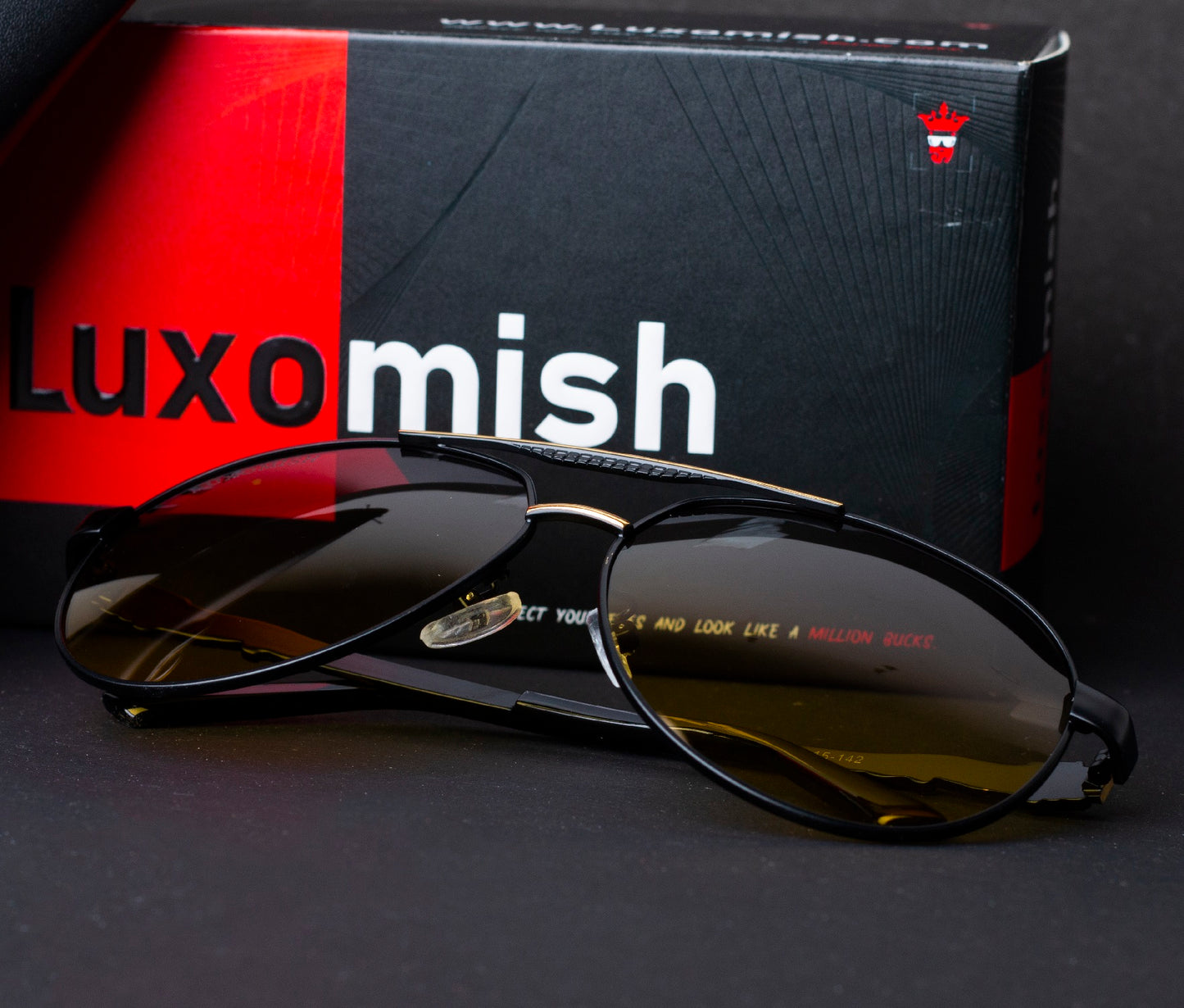 Luxomish Lion Day and Night Vison Polarized Aviator Sunglasses