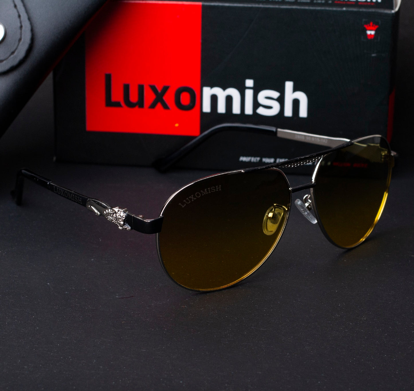 Luxomish Lion Day and Night Vison Polarized Aviator Sunglasses