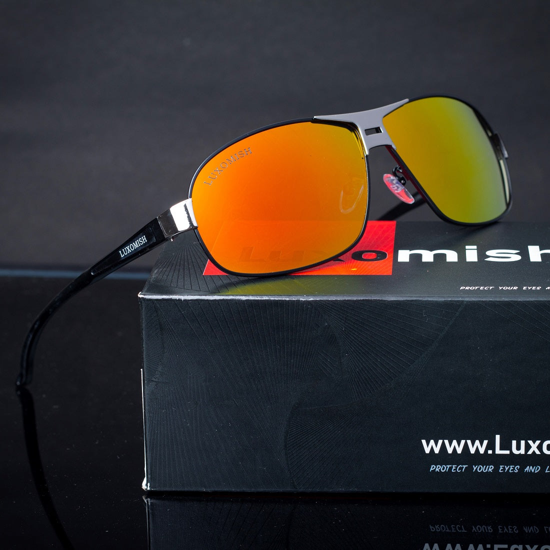 Luxomish Oval Polarized Al-Mg Sunglasses