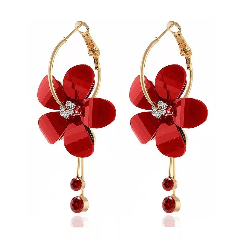 Cubic Zirconia Floral Earrings