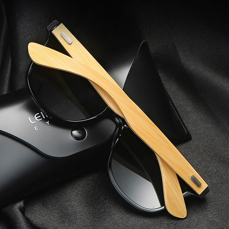 Classic Wooden Sunglasses for Men and Women with UV 400 Protection