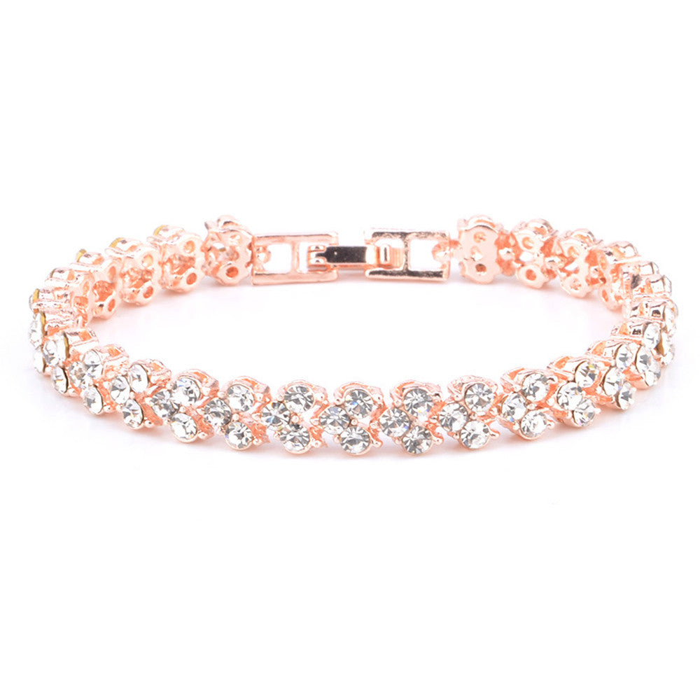 Zircon Crystal Bracelet + Earrings Combo